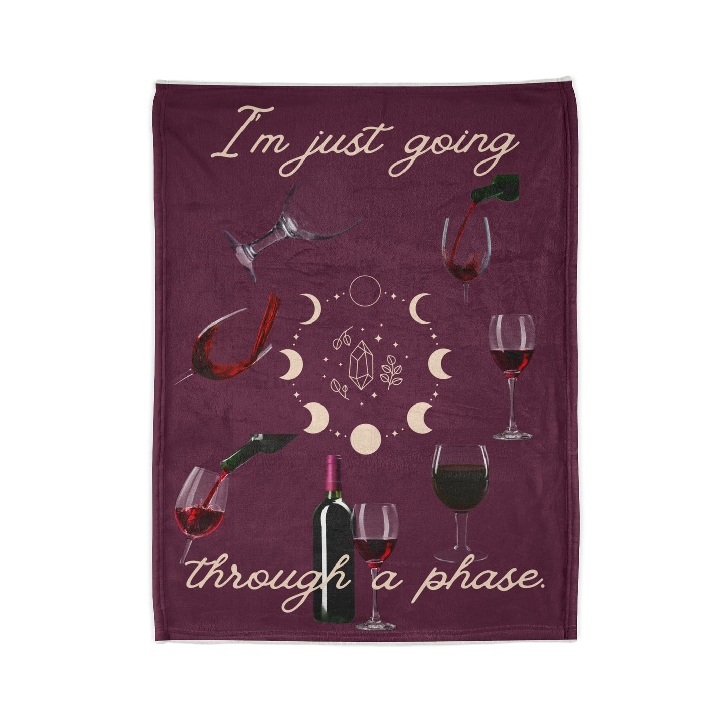 Soft Polyester Blanket| I'm Just going Through A Phase| Gift |Christmas| Wine Lover| Moon Phases| Warm