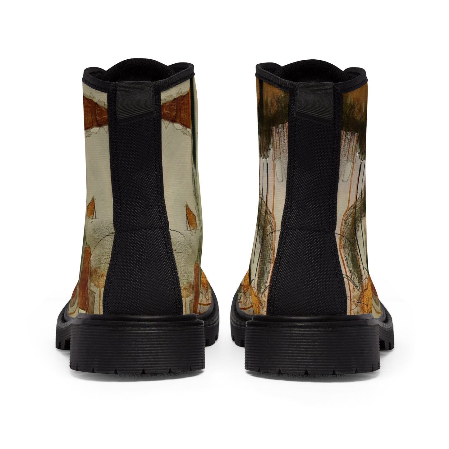 Women's Canvas Boots,- Flamengoblue Art Canvas Boots, Unique Funky boots, Original Art Boots, Artsy Style Boots, Best gift