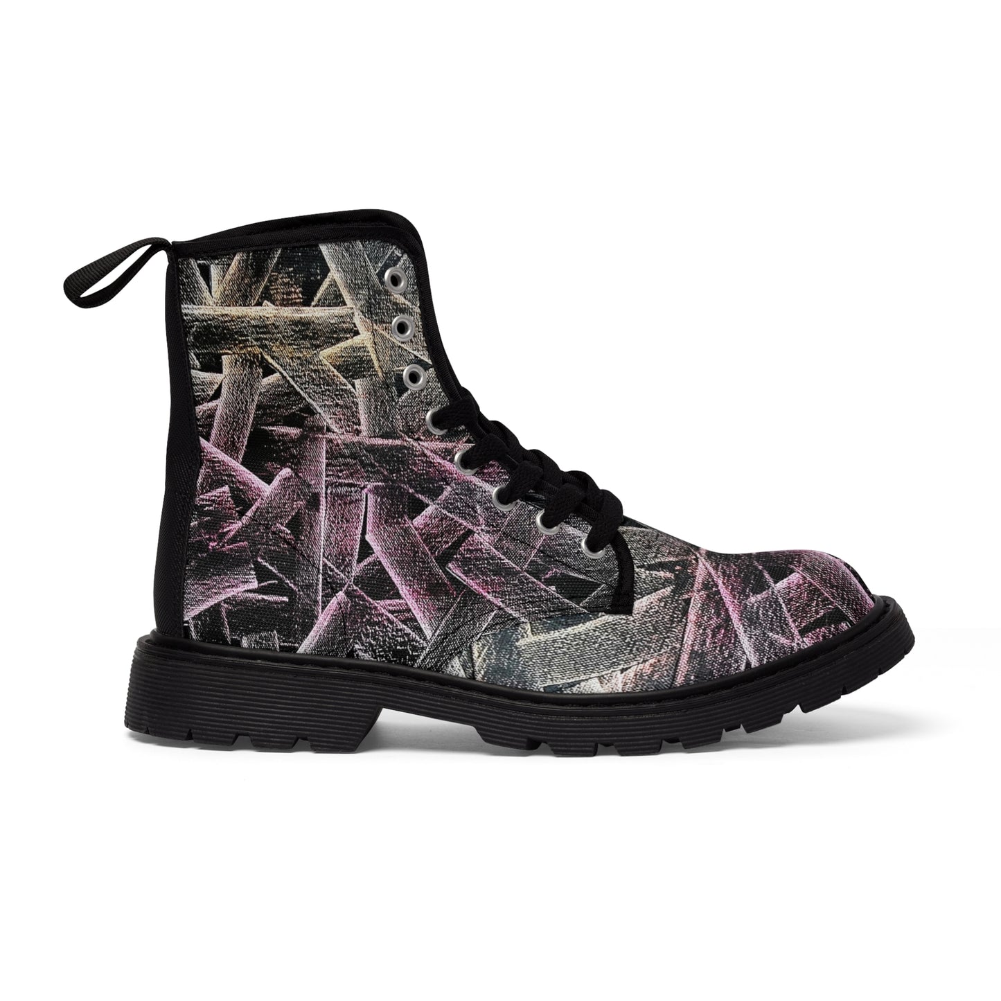 Women's Canvas Boots, Festival-Ready Footwear, Music Band-Flamengoblue Art - Unique Funky boots, Original Artsy Style Boots, Best gift
