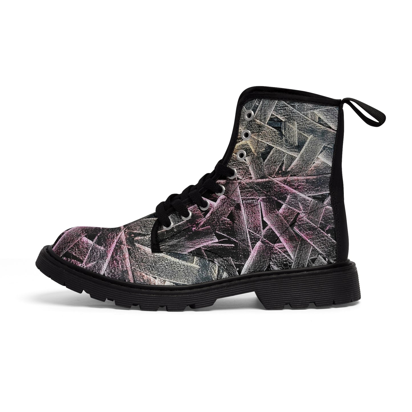 Women's Canvas Boots, Festival-Ready Footwear, Music Band-Flamengoblue Art - Unique Funky boots, Original Artsy Style Boots, Best gift
