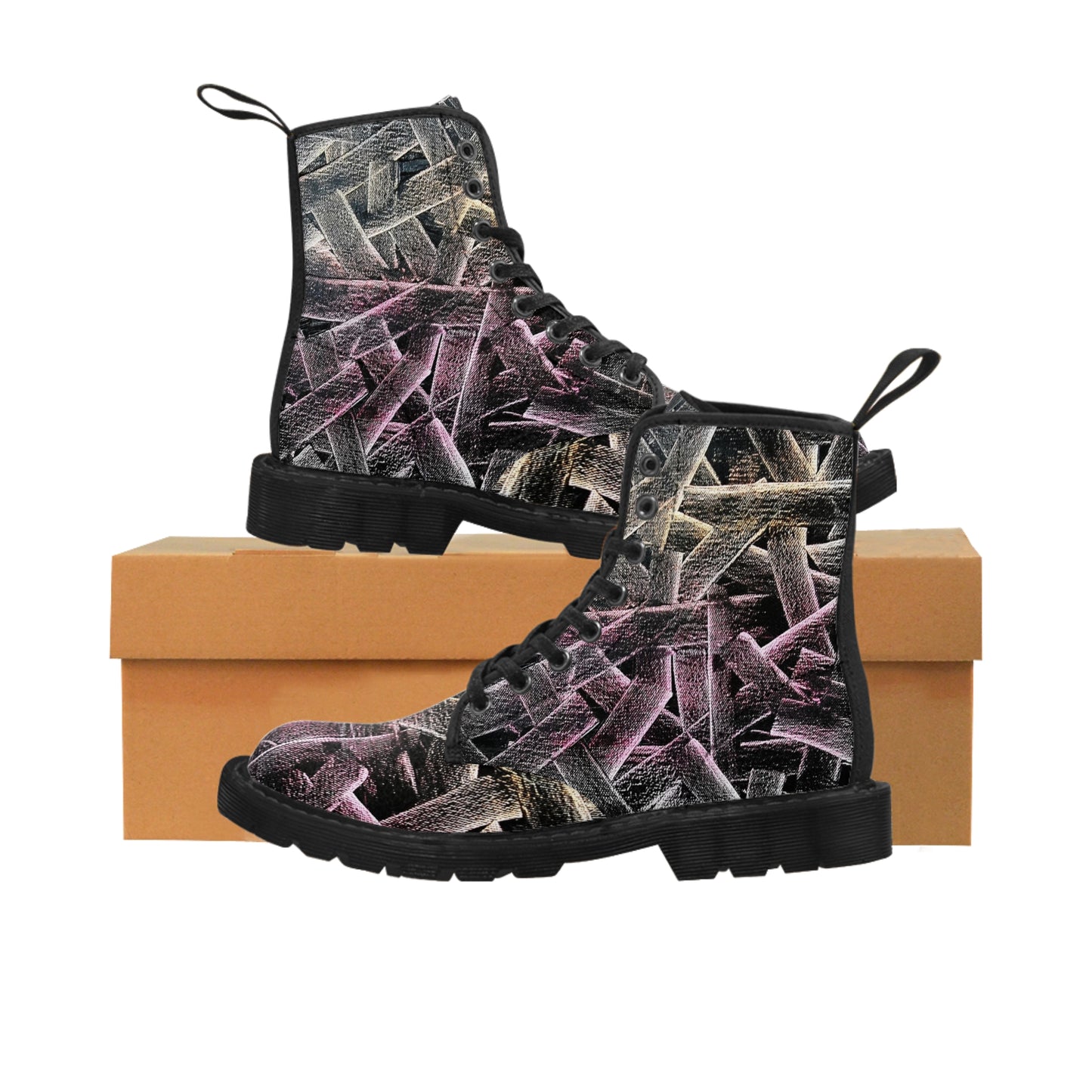 Women's Canvas Boots, Festival-Ready Footwear, Music Band-Flamengoblue Art - Unique Funky boots, Original Artsy Style Boots, Best gift