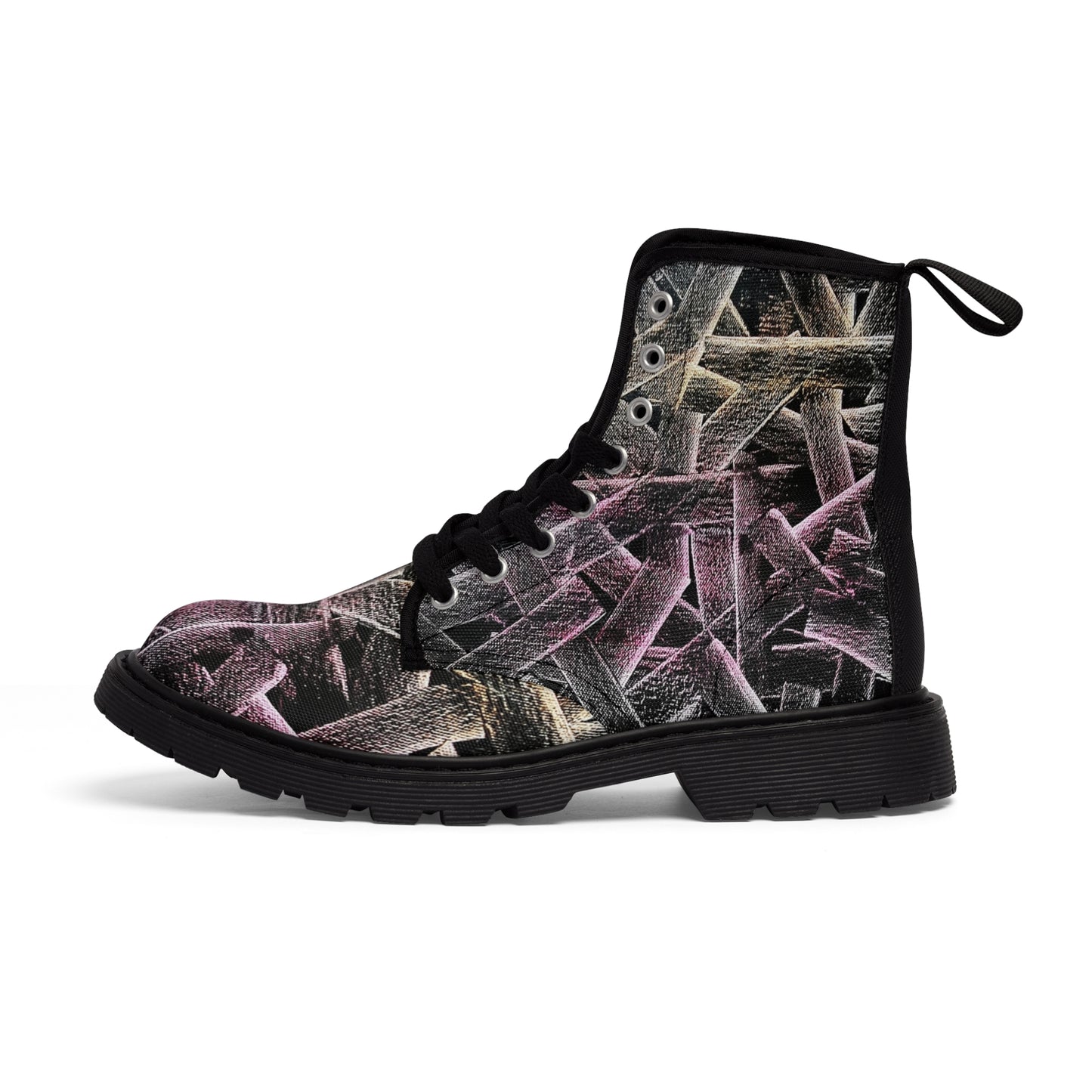 Women's Canvas Boots, Festival-Ready Footwear, Music Band-Flamengoblue Art - Unique Funky boots, Original Artsy Style Boots, Best gift