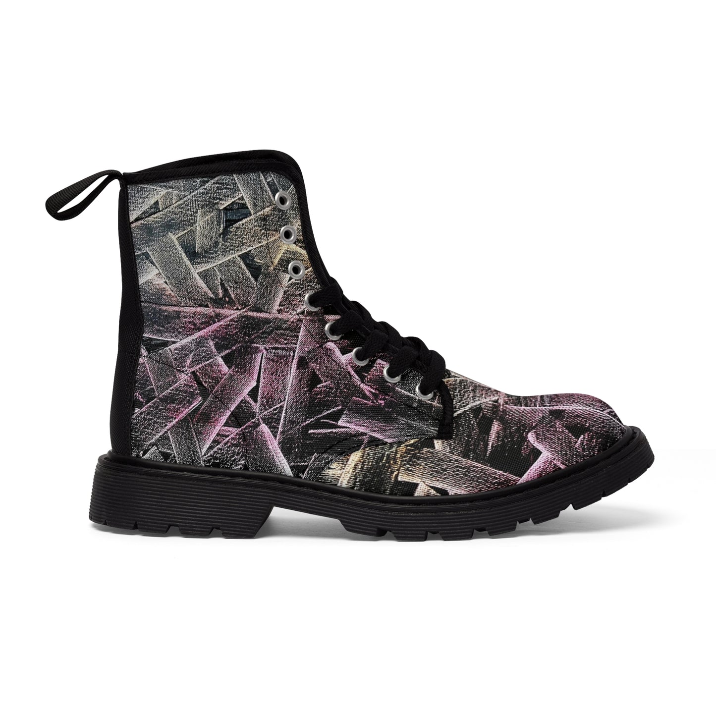 Women's Canvas Boots, Festival-Ready Footwear, Music Band-Flamengoblue Art - Unique Funky boots, Original Artsy Style Boots, Best gift