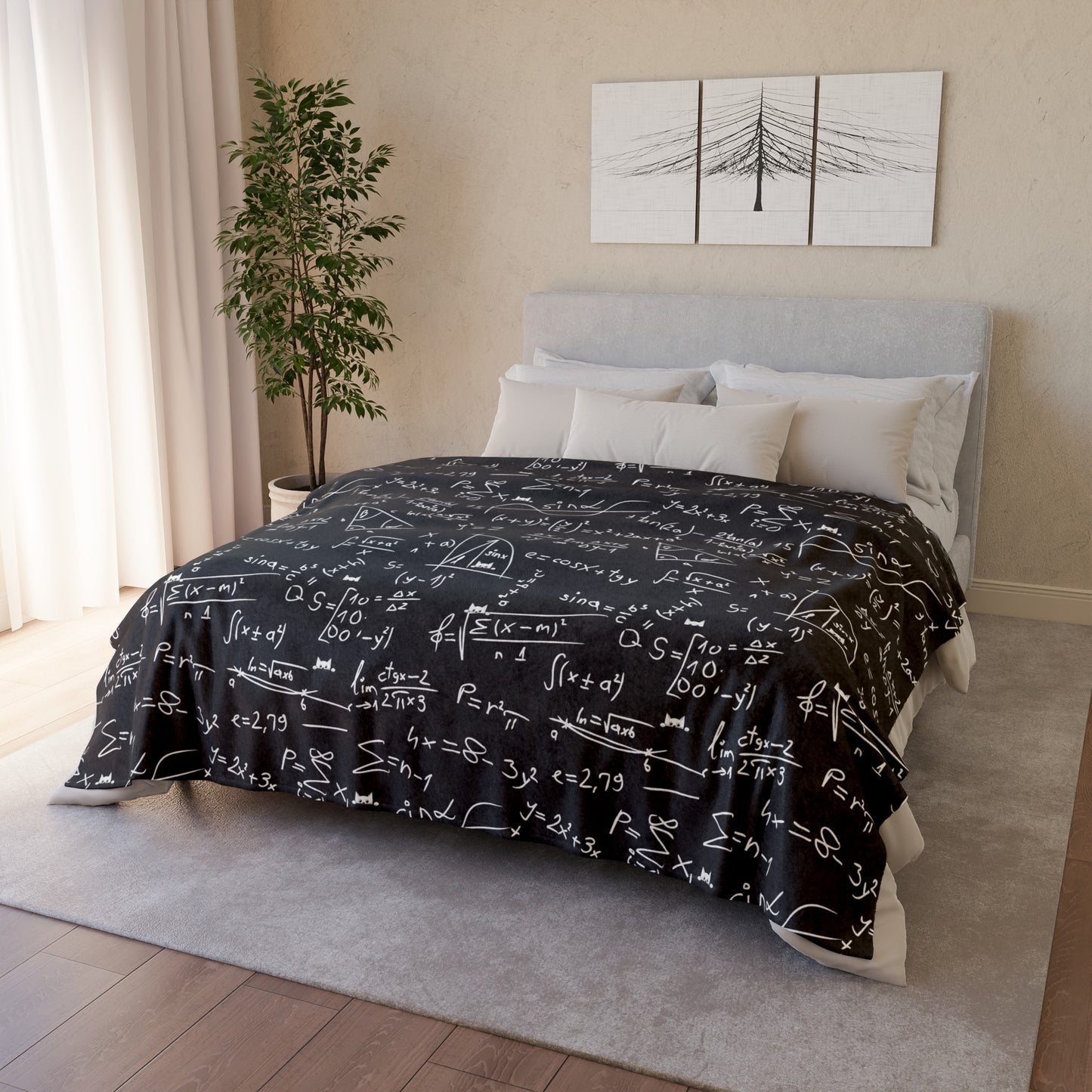 Soft Polyester Blanket| Blackboard pattern| Gift |Geek| Maths Lover| Maths formulas| Warm