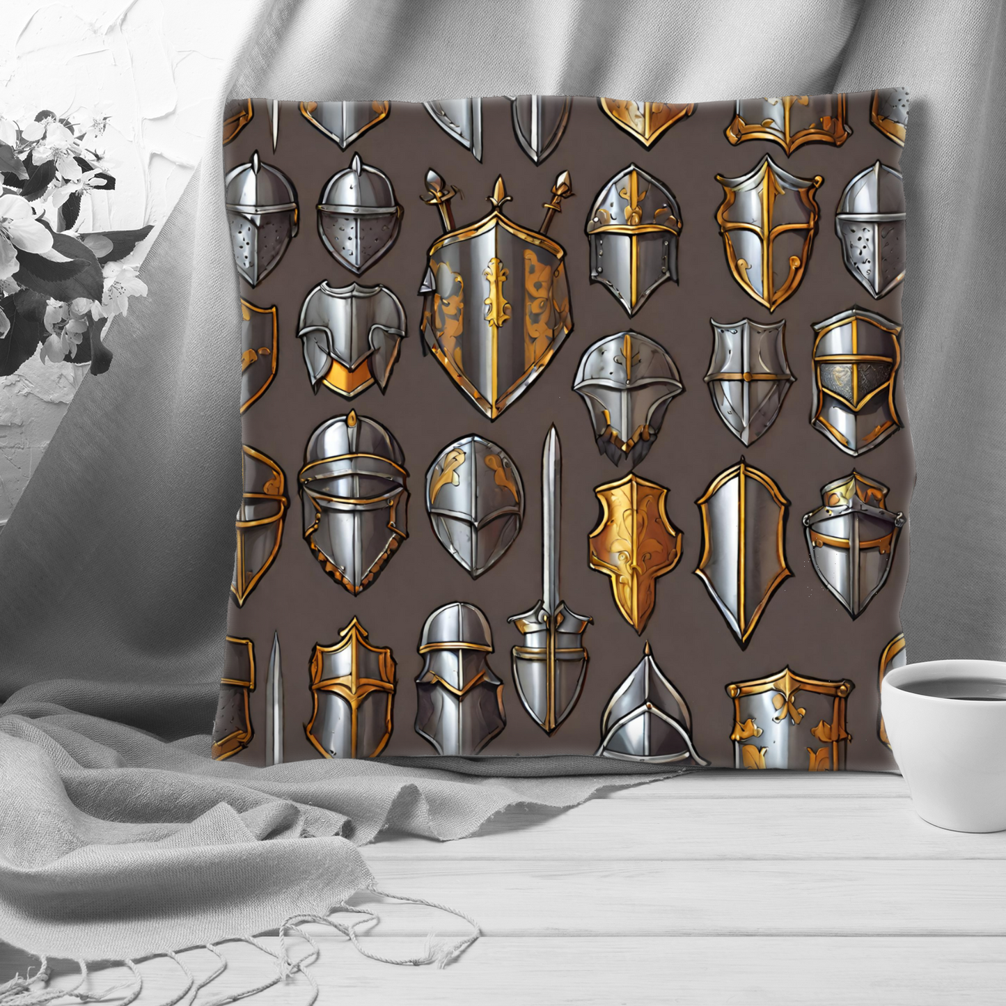 Plump Filled Cushion -Armour pattern design- size options- Original abstract design