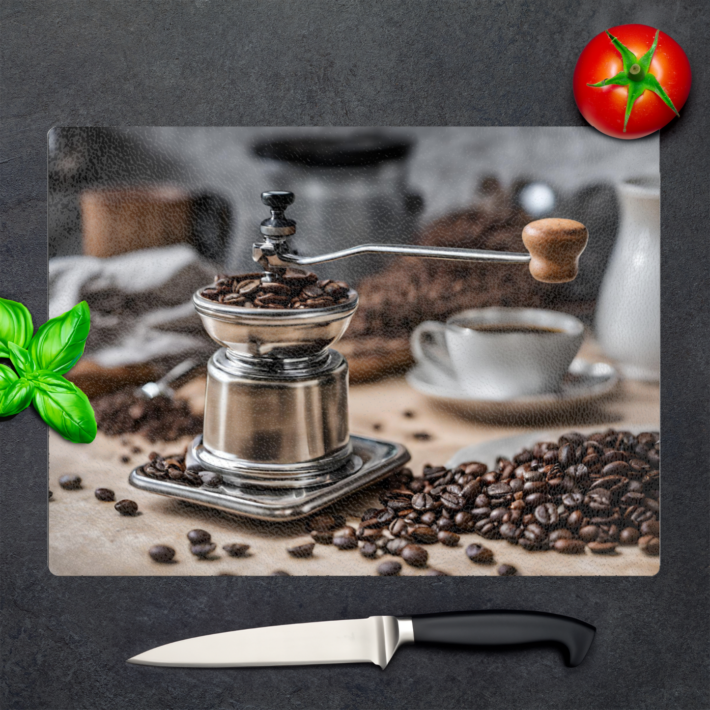 Glass Cutting Board- Coffee Themed- size options