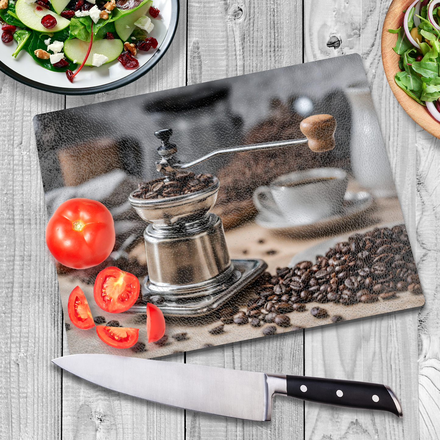 Glass Cutting Board- Coffee Themed- size options