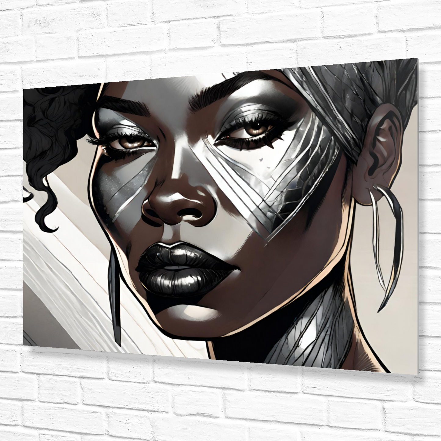 Metal Wall Art| Mela| Girl face-Original abstract print 750x560 mm