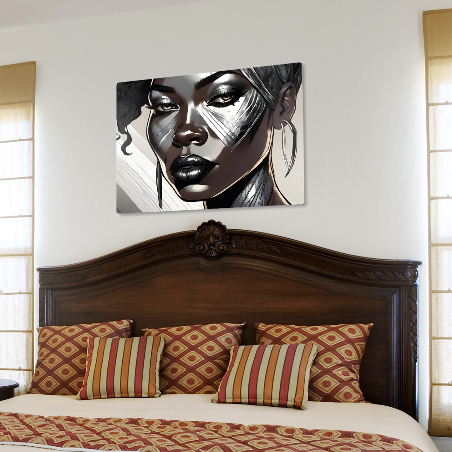 Metal Wall Art| Mela| Girl face-Original abstract print 750x560 mm