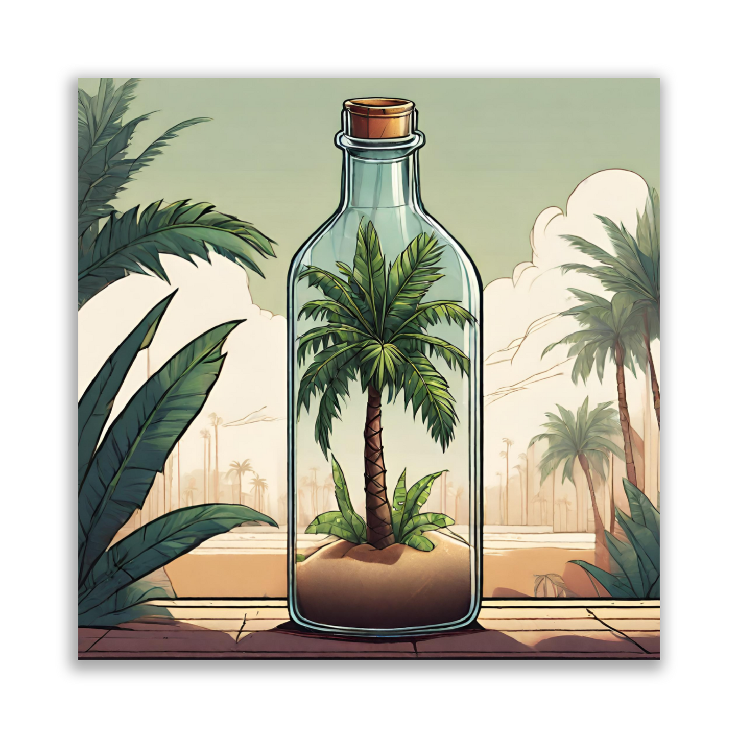 palm in bottle