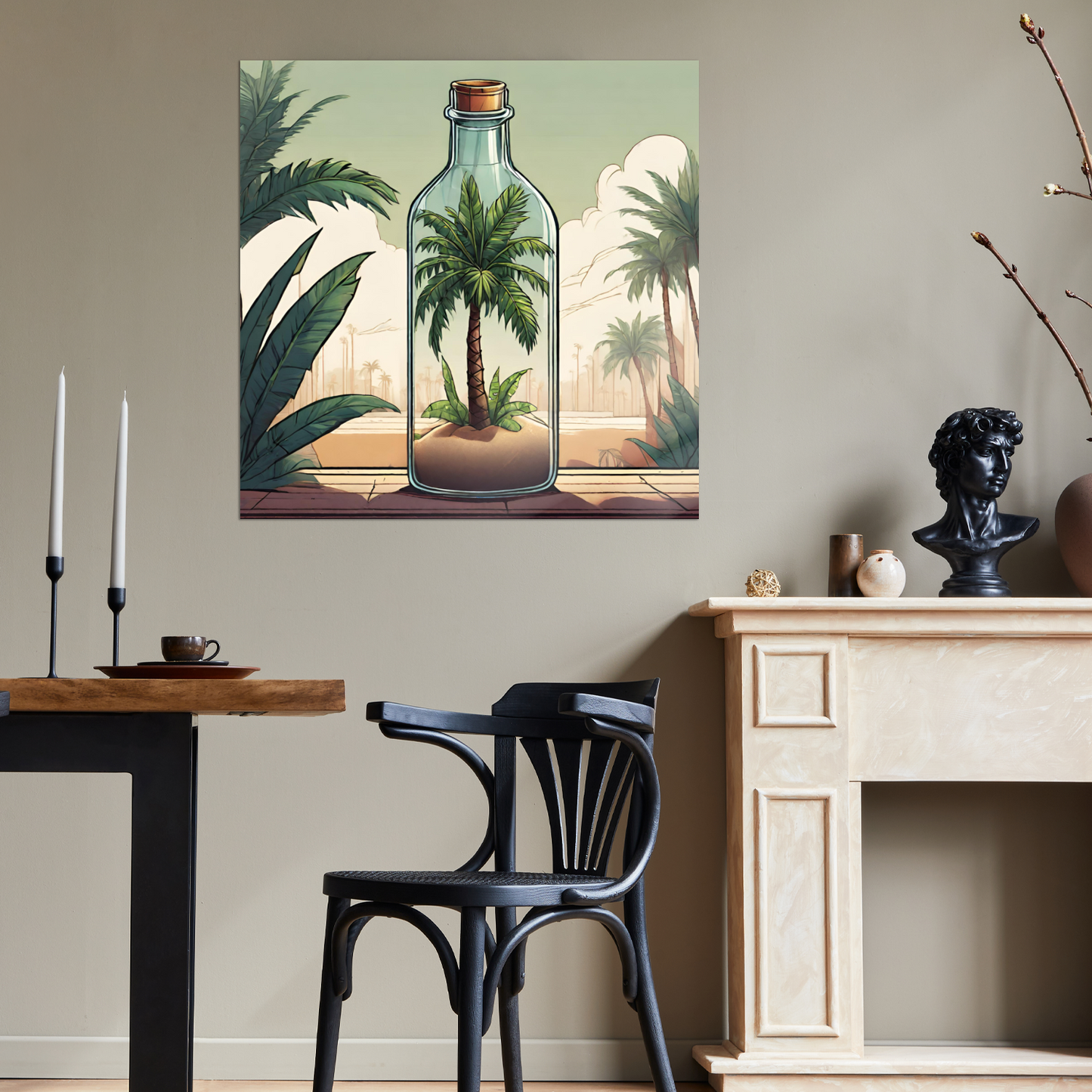 palm in bottle