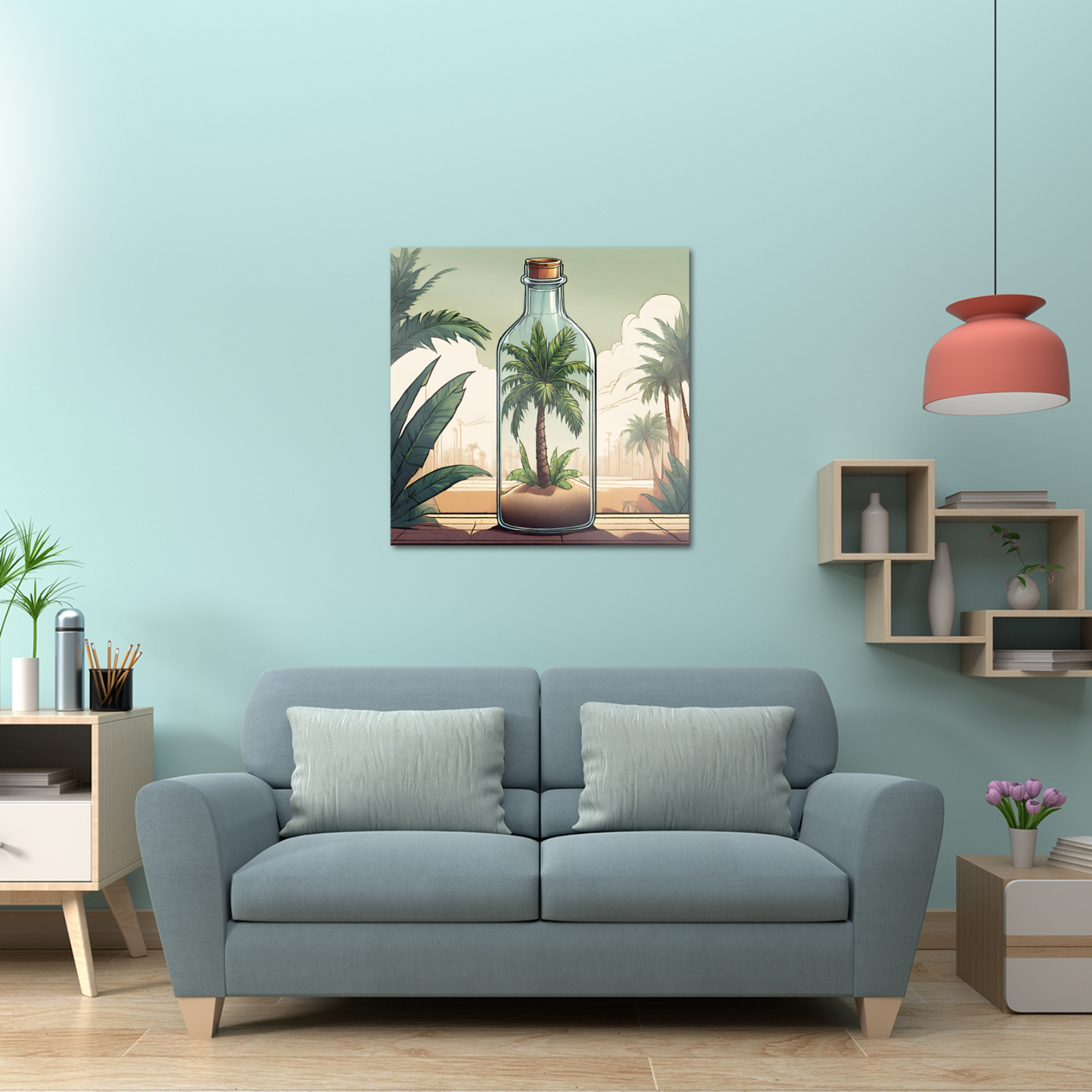 palm in bottle