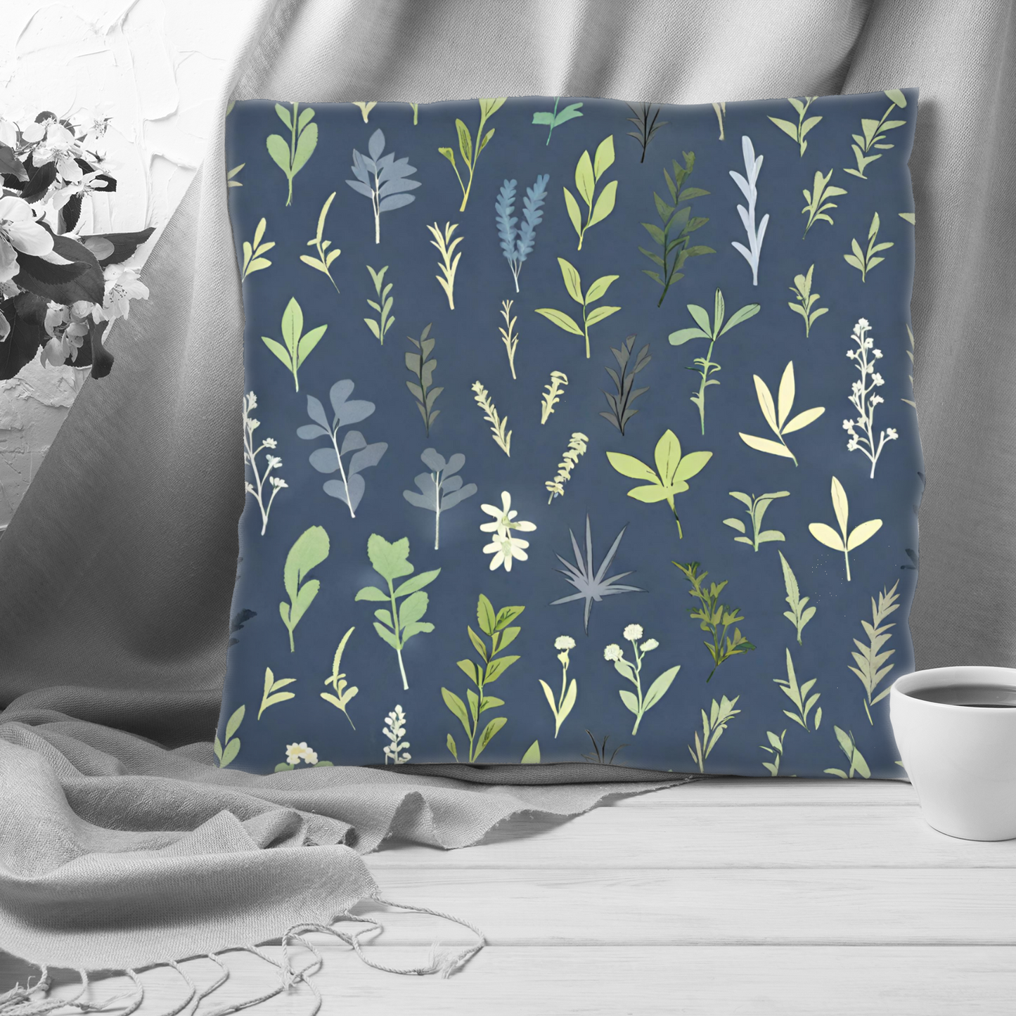 Plump Filled Cushion -Botanical 1- size options- Original abstract design