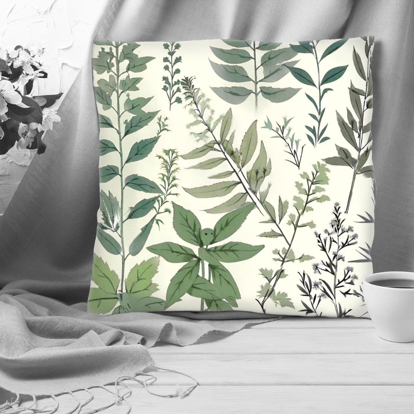 Plump Filled Cushion -Botanical 3- size options- Original abstract design