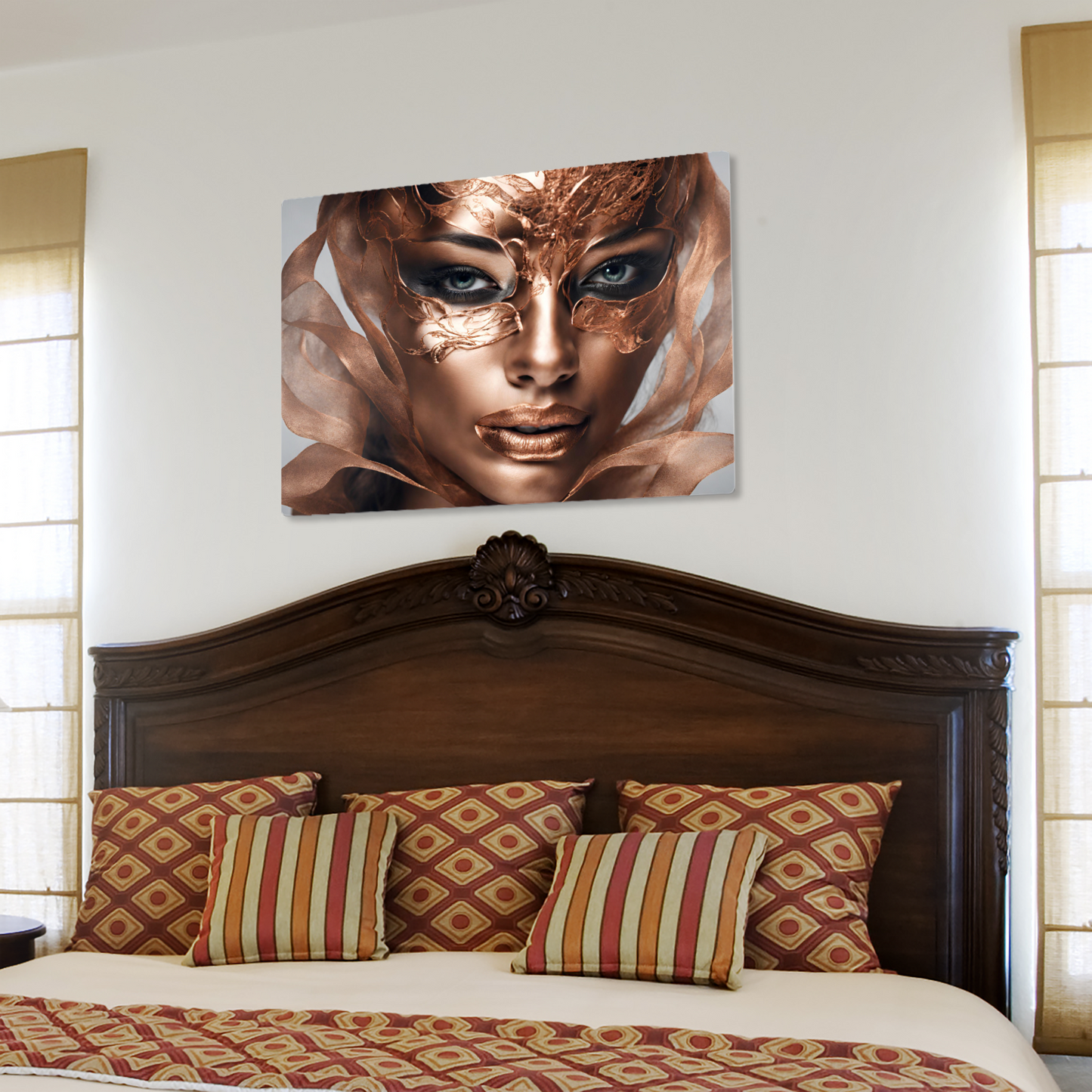 Metal Wall Art-Copper Mask-Original abstract print