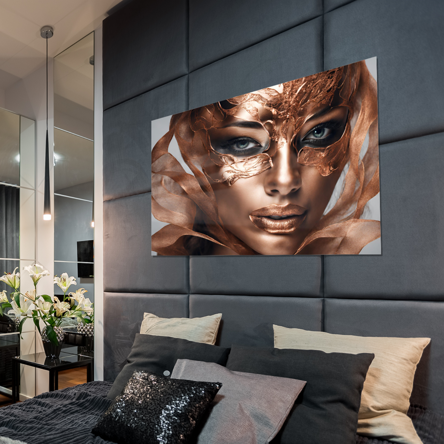 Metal Wall Art-Copper Mask-Original abstract print