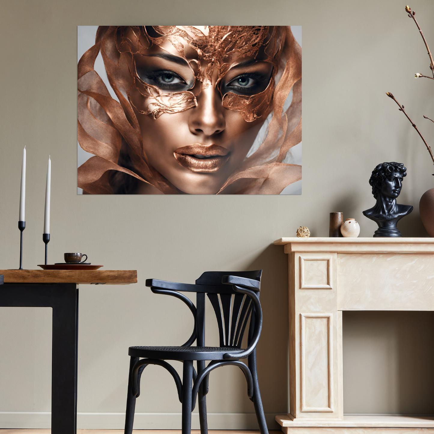 Metal Wall Art-Copper Mask-Original abstract print